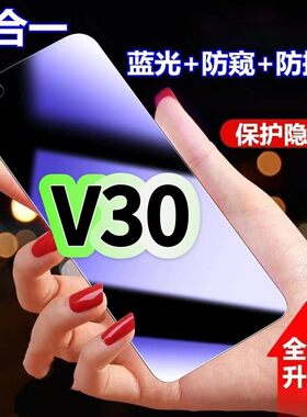 适用荣耀V30防蓝光防窥膜OXF-AN00钢化膜honorV30Pro黑边护眼手机膜防偷窥看5G全屏防摔爆高清保护隐私贴膜