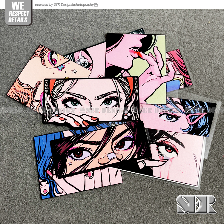 jdm美女眼神汽车装饰反光贴纸