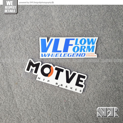 汽车改装品牌LOGO后窗车身装饰反光贴纸 VLFlow轮毂 MOTVE卡钳贴