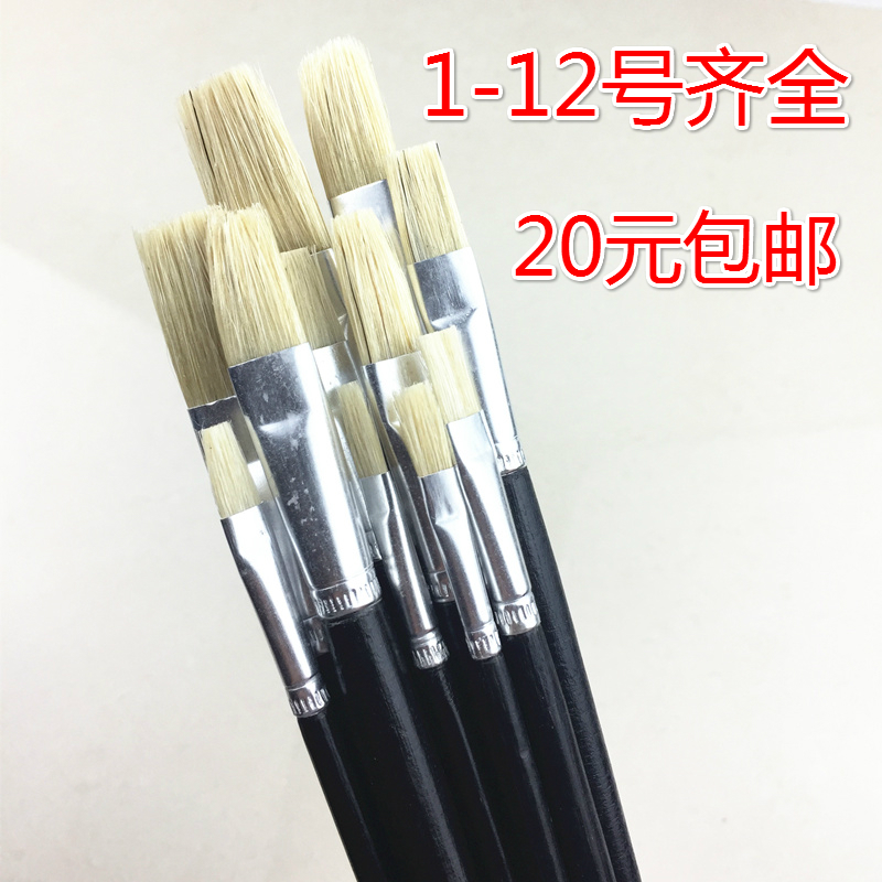 油画笔生花画笔工业画笔 补漆点漆上色涂胶笔黑杆1-12号齐全