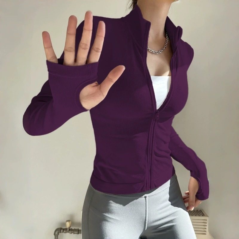 时尚立领运动外套正肩显瘦女弹力防风拉链紧身瑜伽服外套修身显瘦,运动/瑜伽/健身/球迷用品,瑜伽外套,淘宝优惠券,粉丝福利购,淘宝优惠卷