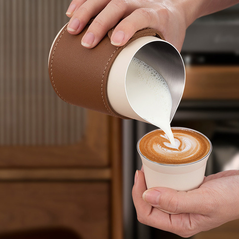 316不锈钢斜口无手柄皮套鹰嘴带刻度咖啡拉花杯拉花缸打奶缸,餐饮具,拉花缸/拉花杯/打奶缸,淘宝优惠券,粉丝福利购,淘宝优惠卷