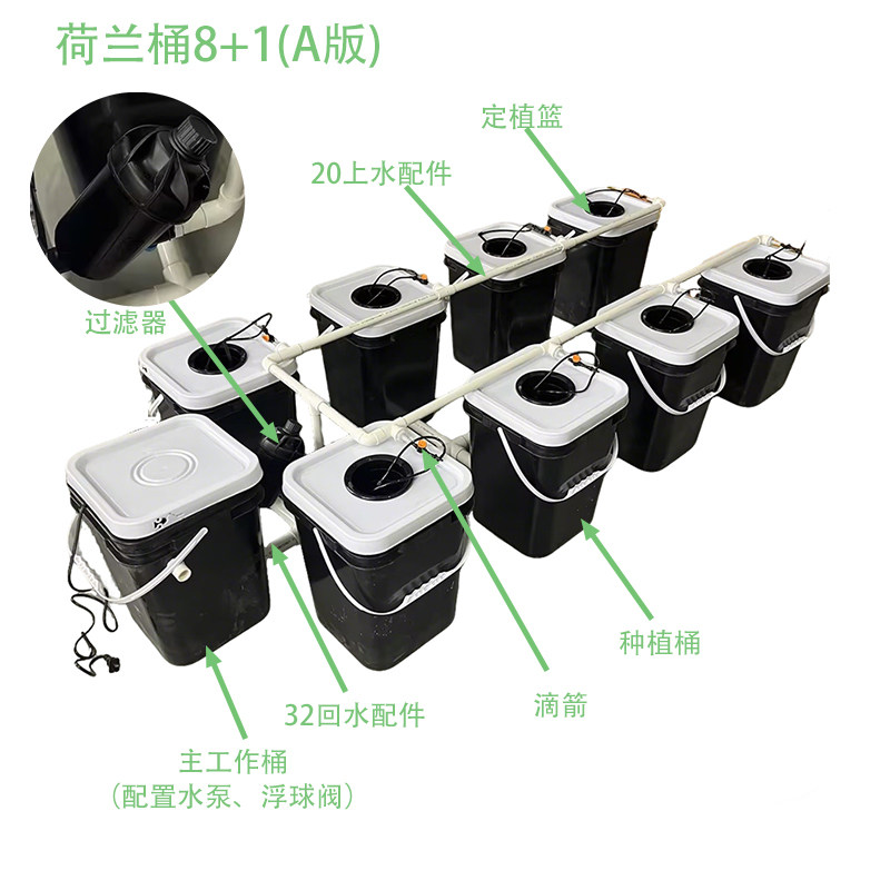 幸运买家无土栽培设备家庭阳台RDWC系统荷兰桶种植