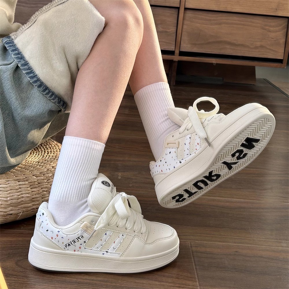 校园风小白鞋厚底透气休闲板鞋