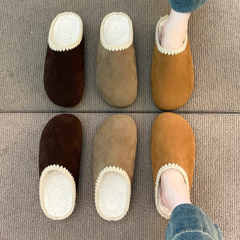 复古包头半拖鞋女2025新款