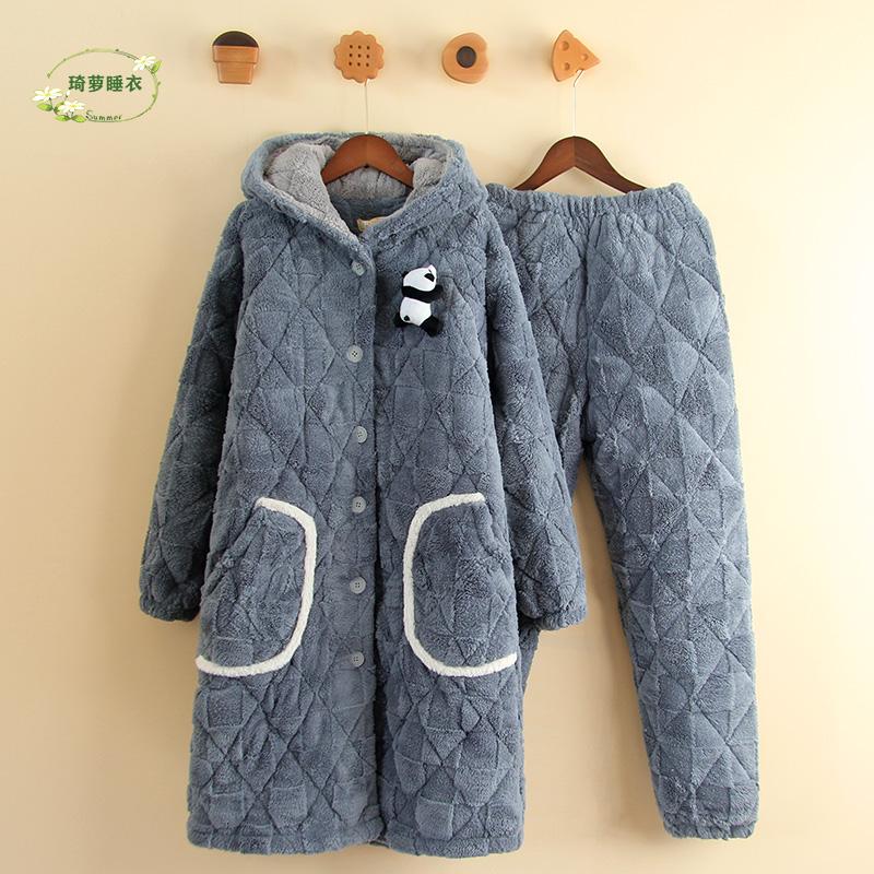 冬季珊瑚绒情侣保暖睡袍