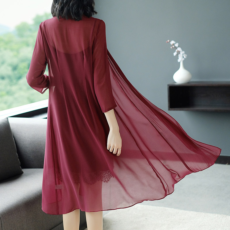 防晒衣女外套时尚2022新款韩版雪纺开衫妈妈夏季薄外搭披肩配裙子