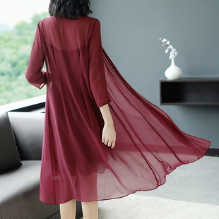 防晒衣女外套时尚2022新款韩版雪纺开衫妈妈夏季薄外搭披肩配裙子