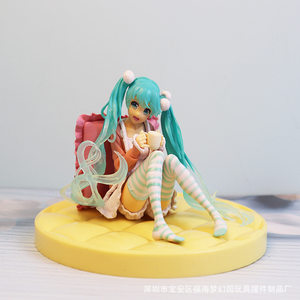 Miku初音未来樱花初音景品手模型摆件坐下手办二次元动漫摆件