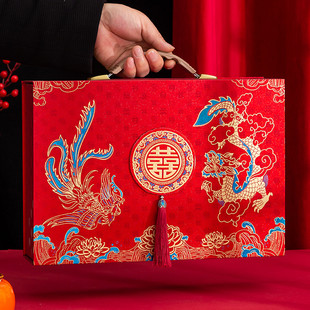 彩礼钱盒子 订婚彩礼箱 现金礼盒结婚布置装饰聘金礼金盒高档礼盒
