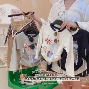洋气长袖 女童百搭t恤甜美时尚 打底T恤上衣 新品 秋季