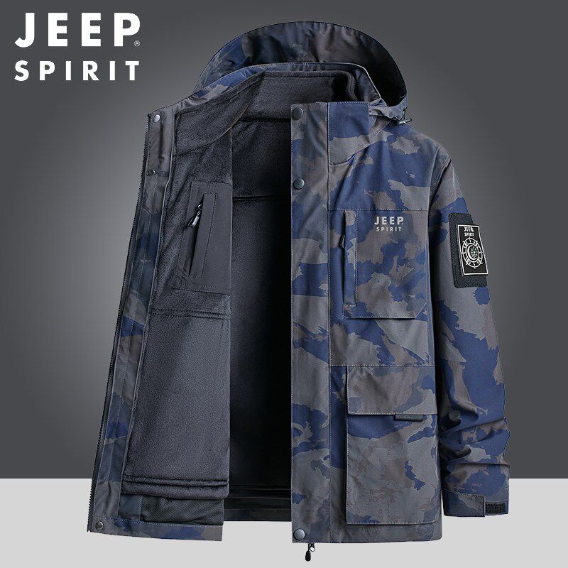 吉普JEEP男装中年宽松大码户外三