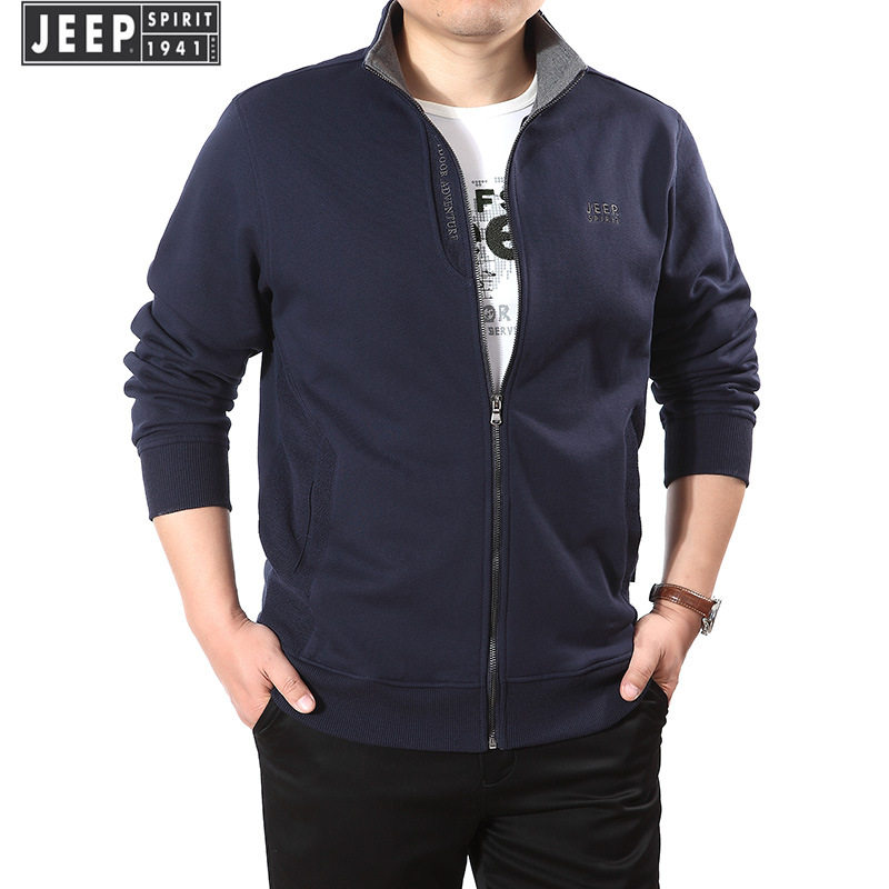 jeep吉普纯棉卫衣男男夹克开衫
