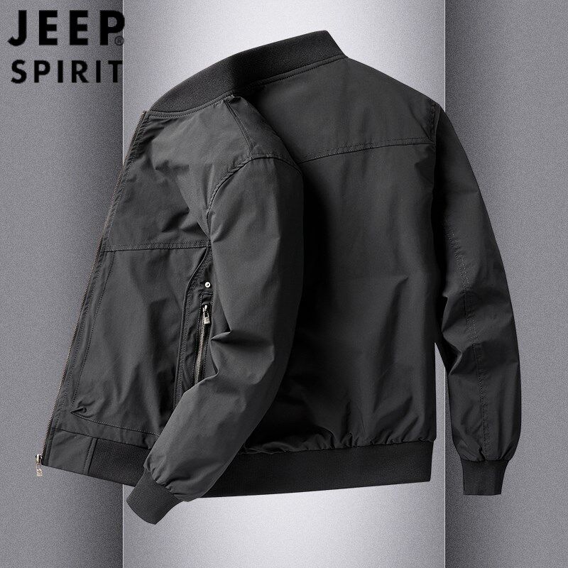 JEEP SPIRIT飞行员夹克男美式休闲工装春秋季新款棒球领高端外套