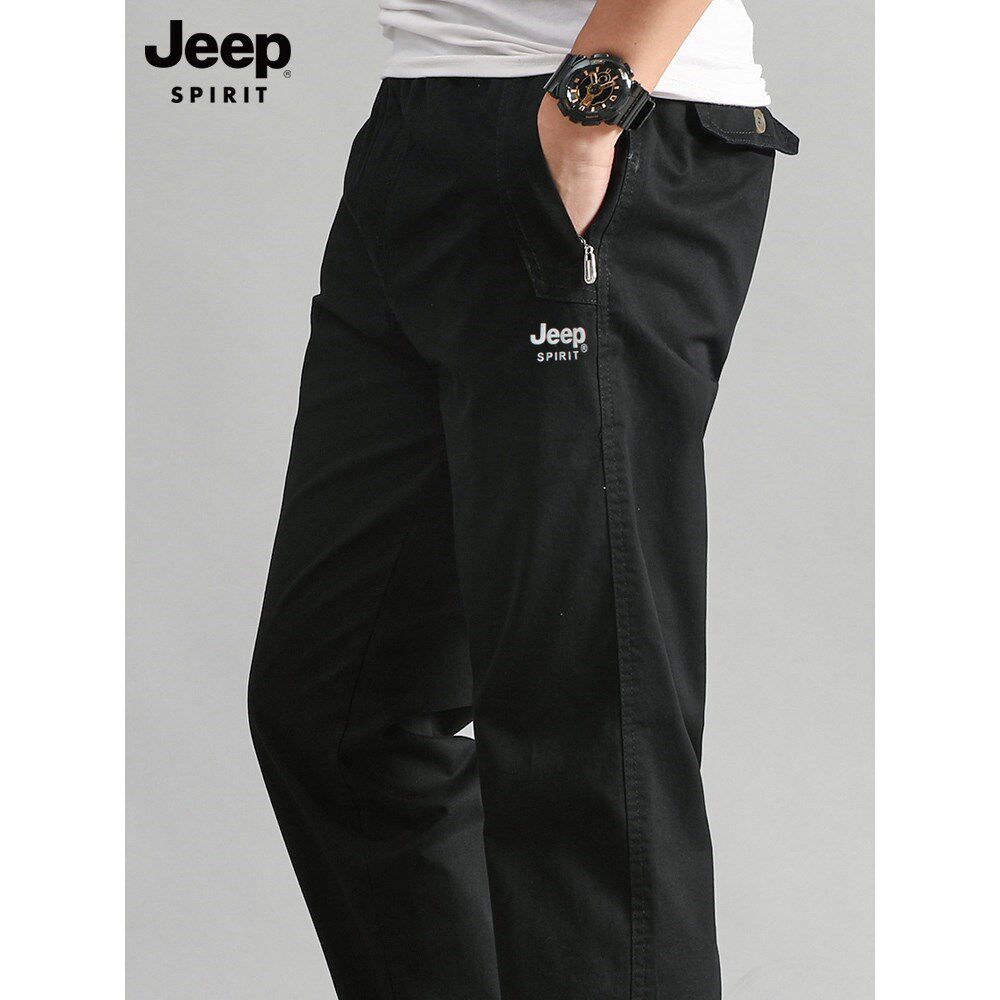 吉普休闲裤男士秋春季工装长裤2026新款宽松大码男裤爸爸裤子男款