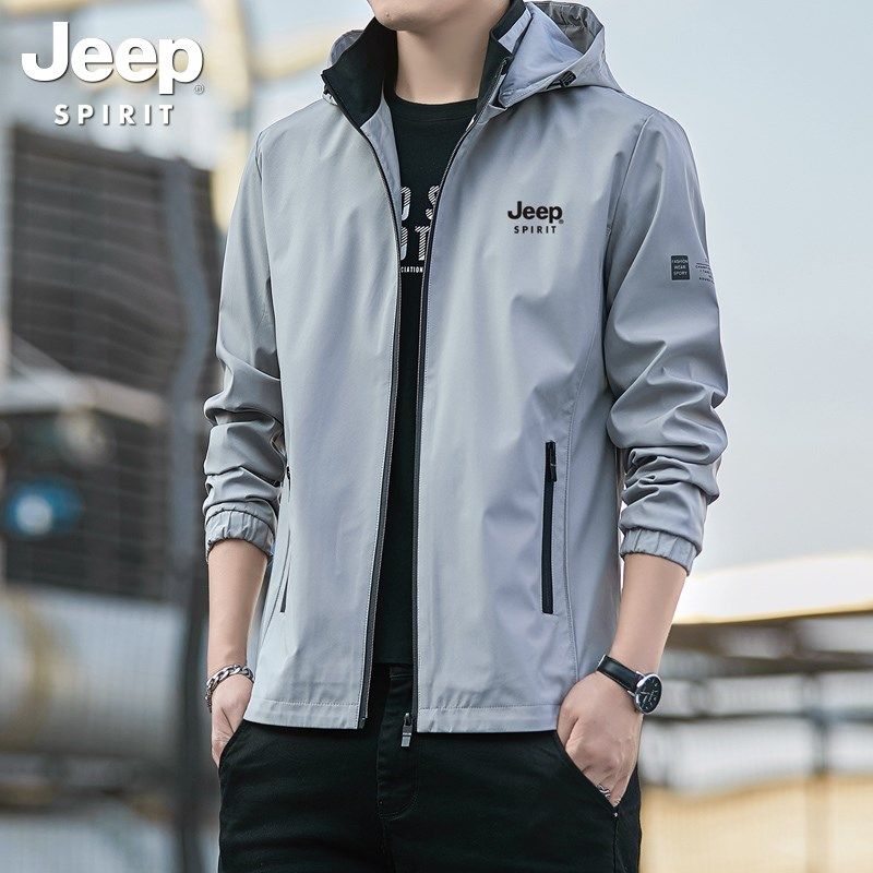 吉普男士外套2025新款秋季宽松休闲潮流百搭爸爸夹克男装衣服春秋