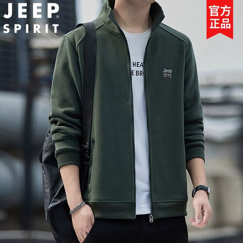 Jeep户外抓绒衣男2025春秋季青年