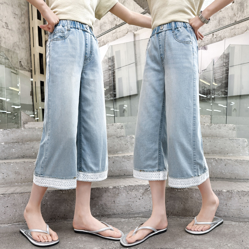 女童牛仔七分裤夏季薄款儿童宽松裤子2025新款中大童中裤夏装女孩