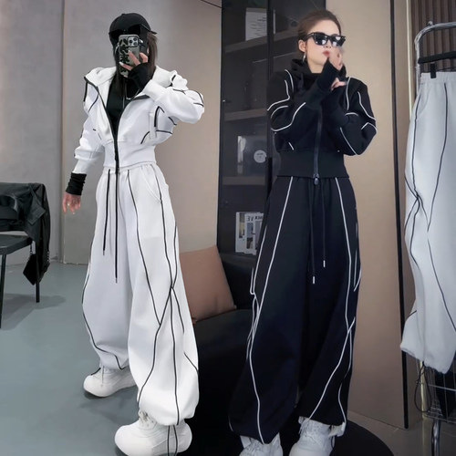 春秋新款韩版休闲运动套装女