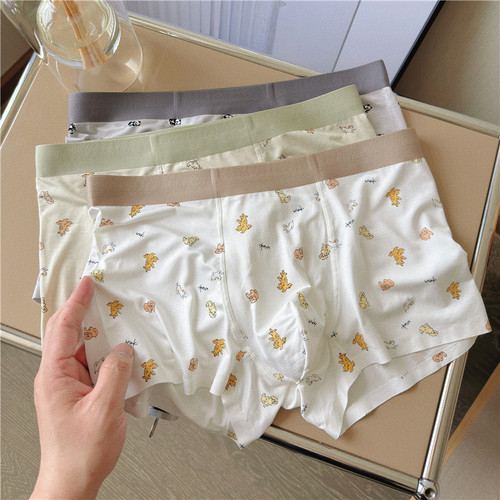 超萌卡通印花男士平角内裤莫代尔