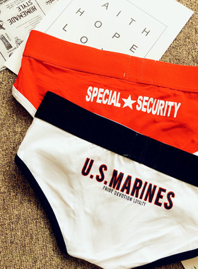 3条男士三角内裤纯棉男白色三角内裤低腰紧身性感运动底裤三角裤