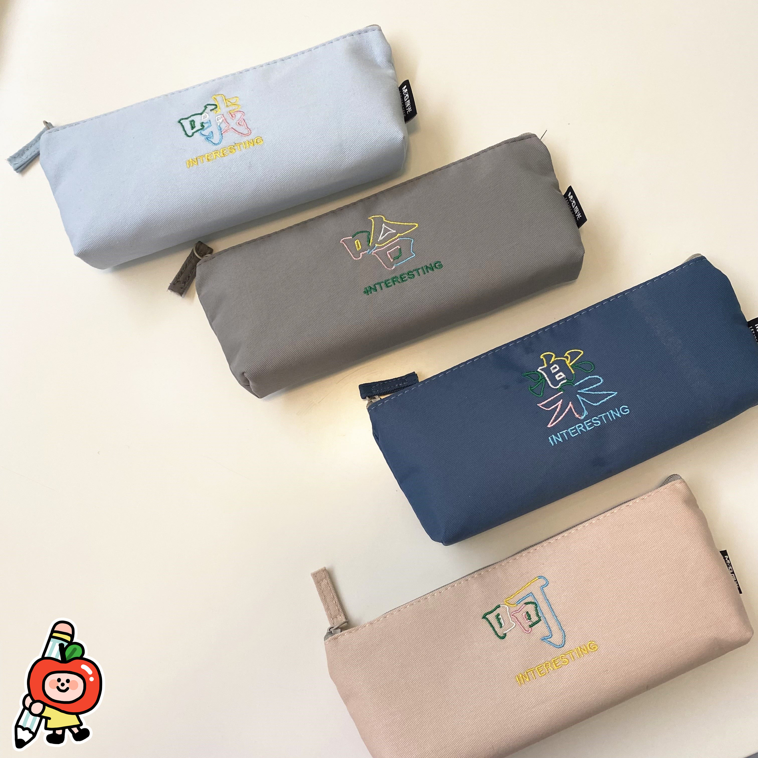 晨光印象哦哈楽呵感叹帆布倒梯形笔袋文具袋包邮