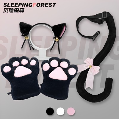 儿童猫耳发箍猫爪扣带尾巴绑腰