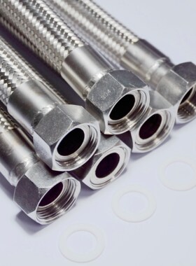 304不锈钢波纹管6分DN20高温高压工业金属编织软管3/4钢丝蒸汽管