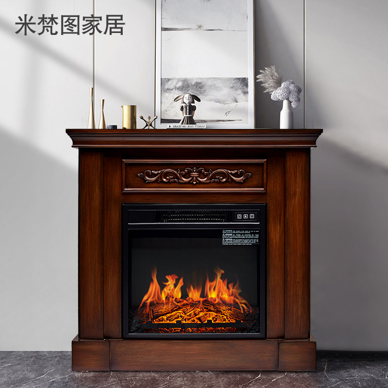 法式小壁炉装饰柜仿真火炉取暖器欧式家用室内假火焰壁炉火光0.8m