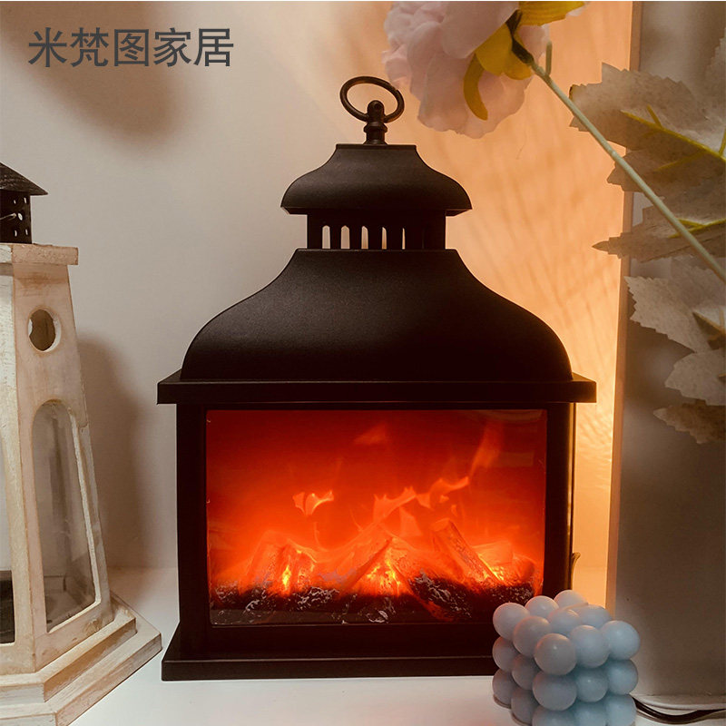 仿真火焰灯ins欧式壁炉火光客厅装饰火炉灯室内外氛围动态火led灯
