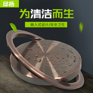 台面嵌入式不锈钢垃圾桶翻盖摇盖弹盖装饰厨房卫生间拉丝方形圆形