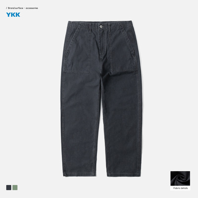 日系cleamfit甲板宽松直筒工装裤