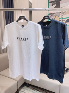 中国台湾Kangol 袋鼠 夏季新款男士女士立体logo圆领短袖T恤