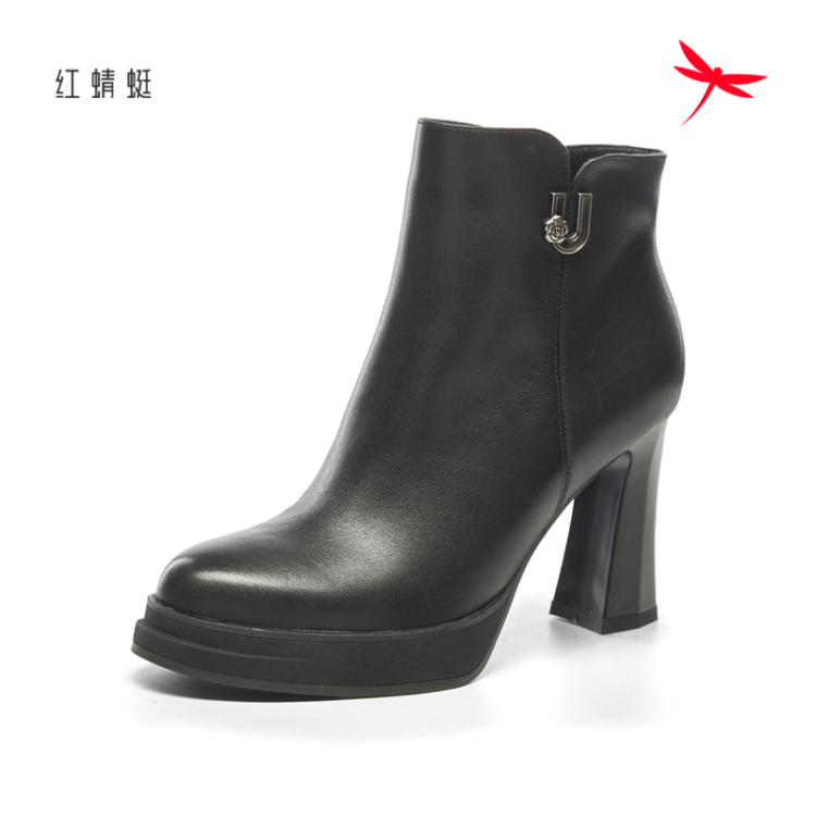 红蜻蜓女靴冬季商场同款头层牛皮