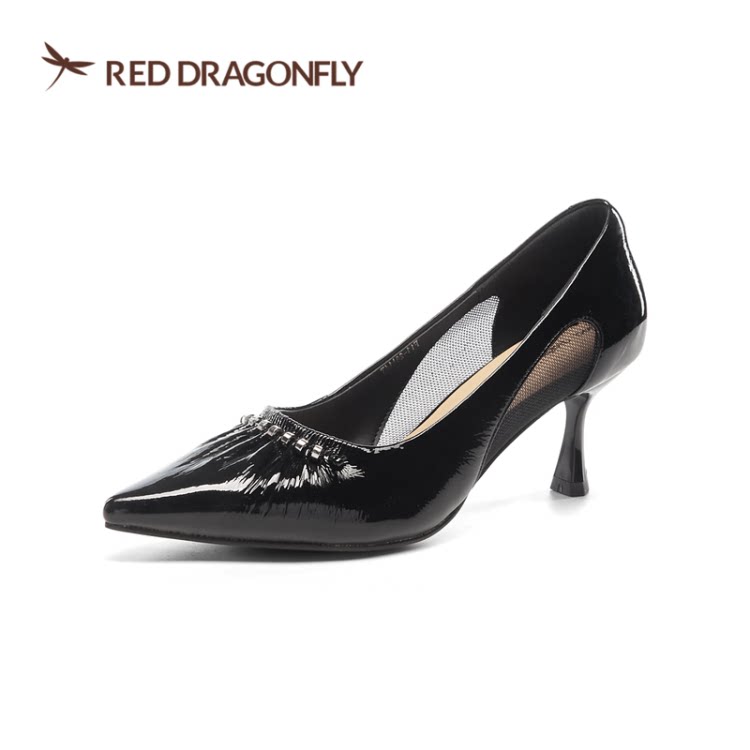 红蜻蜓新款2026年春款女高跟鞋BC73013012尖头细跟单鞋BC73013011