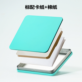 茶叶盒福鼎白茶小方片饼干铁盒便携带包装盒普洱白茶紧压马口铁盒