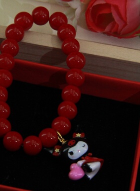 有可爱三丽鸥儿童库洛米手链女孩公主弹力绳红色串珠手串手镯小童