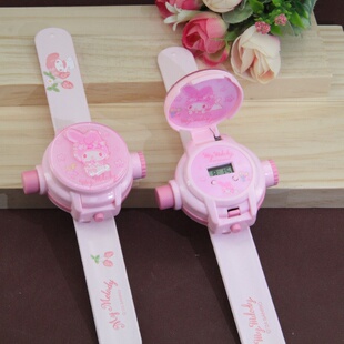 美乐蒂库洛米玉桂狗投影啪啪圈手表手环男女儿童拍拍圈三丽鸥卡通
