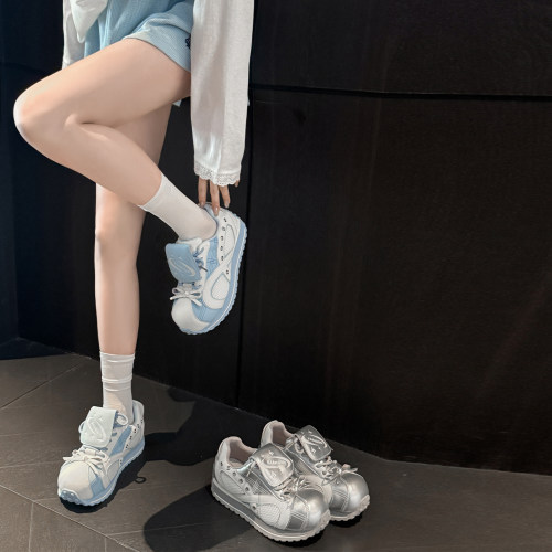 翻盖厚底马卡龙德训鞋女2026春夏新款大头丑萌阿甘鞋运动休闲鞋