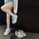 运动休闲鞋 大头丑萌阿甘鞋 女2026春夏新款 翻盖厚底马卡龙德训鞋