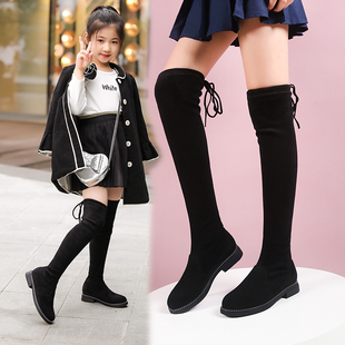 女童靴子长筒靴公主过膝靴2025秋冬季走秀演出中大童单靴儿童长靴