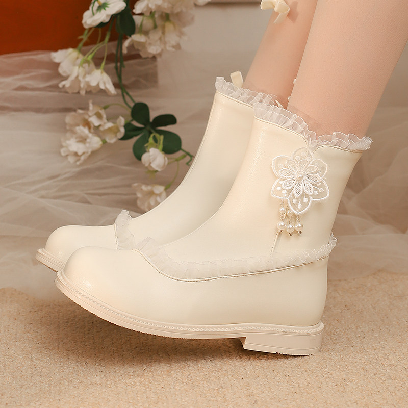 女童短靴马丁靴2025新款秋冬加绒软底儿童靴子女孩公主风二棉皮靴