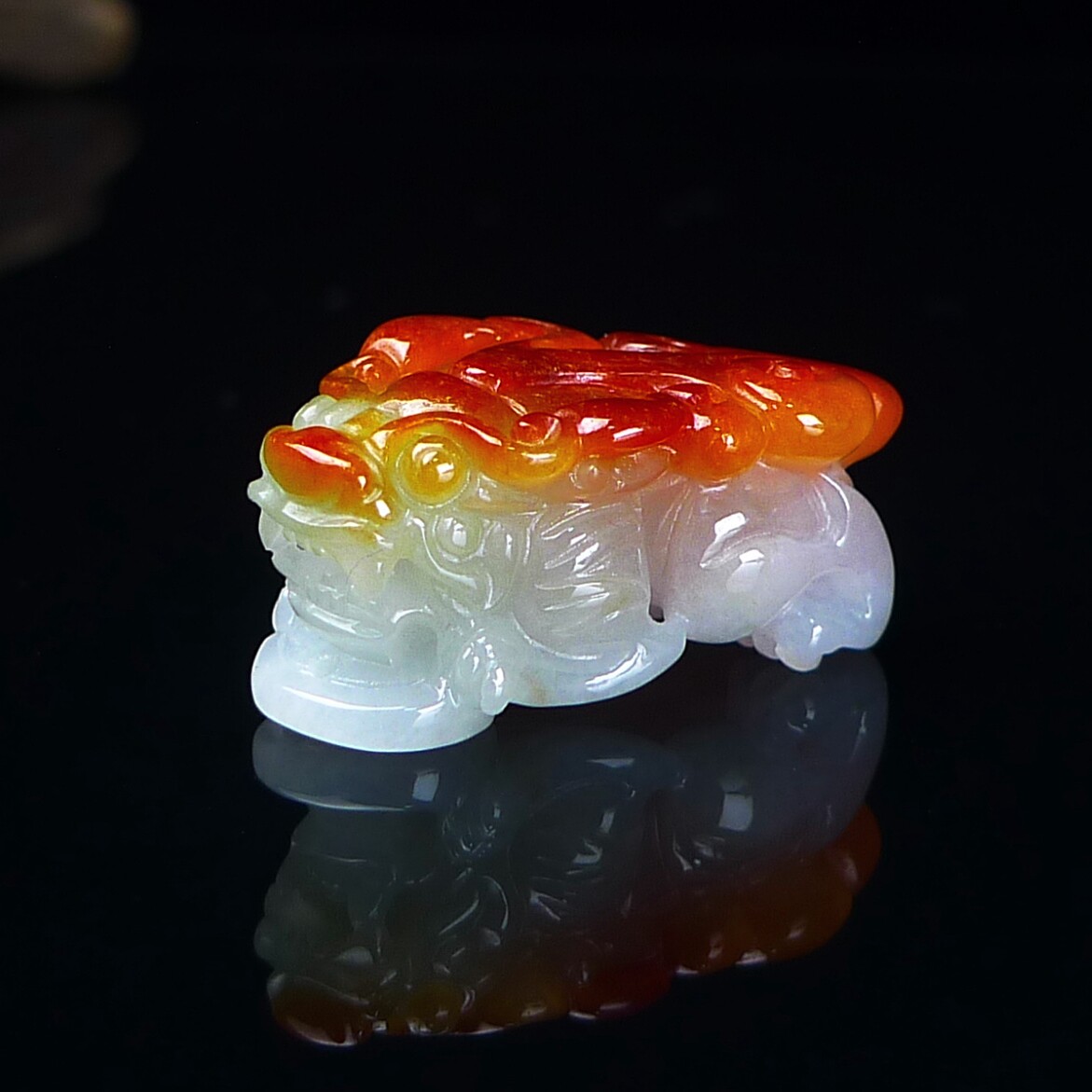 缅甸翡翠A货双彩观音佛貔貅玉石挂件 冰红翡翠貔貅吊坠 招财进宝