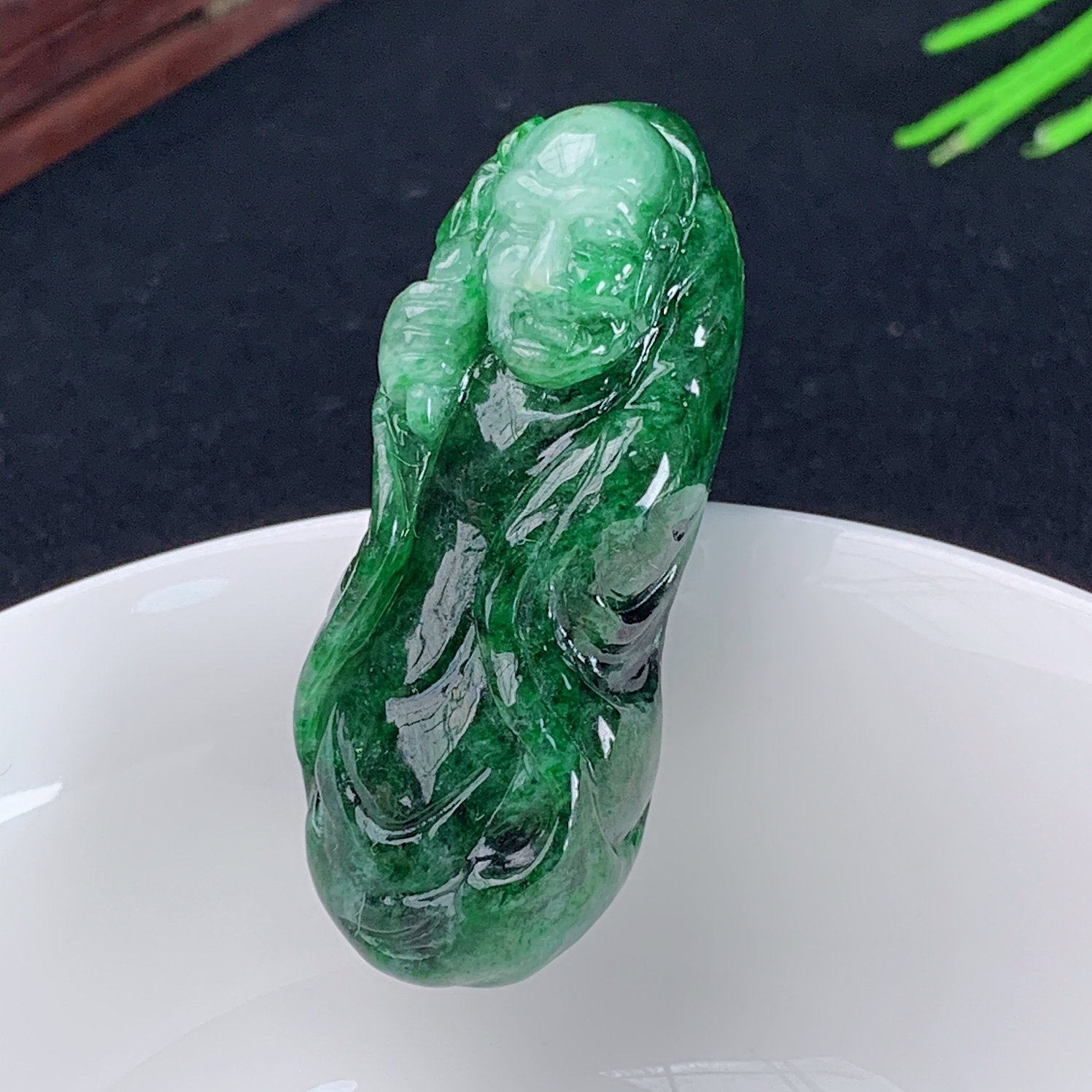 玉石玉器天然翡翠翡翠达摩玉佛
