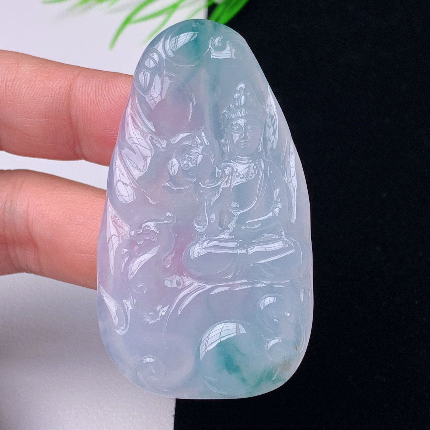 老坑缅甸翡翠天然A货观音玉石