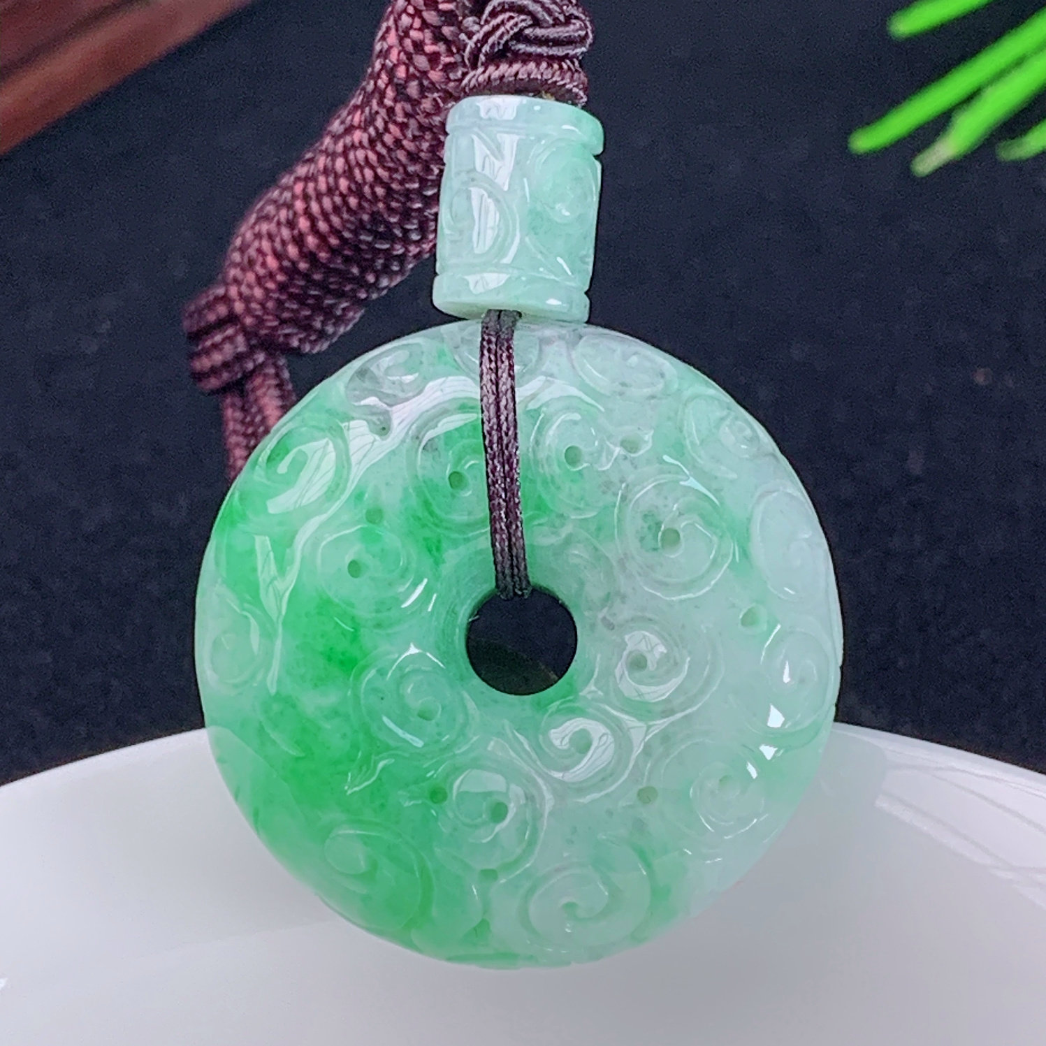 A货翡翠平安扣玉石缅甸翡翠吊坠