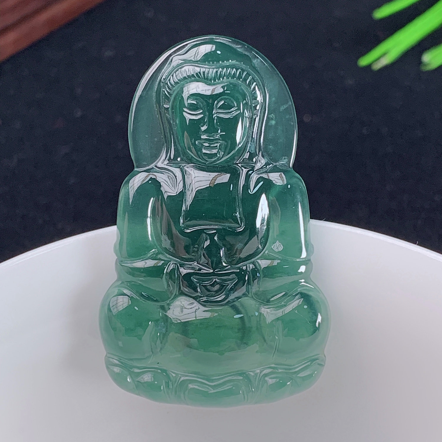 天然翡翠A货观音玉石玉佩挂件