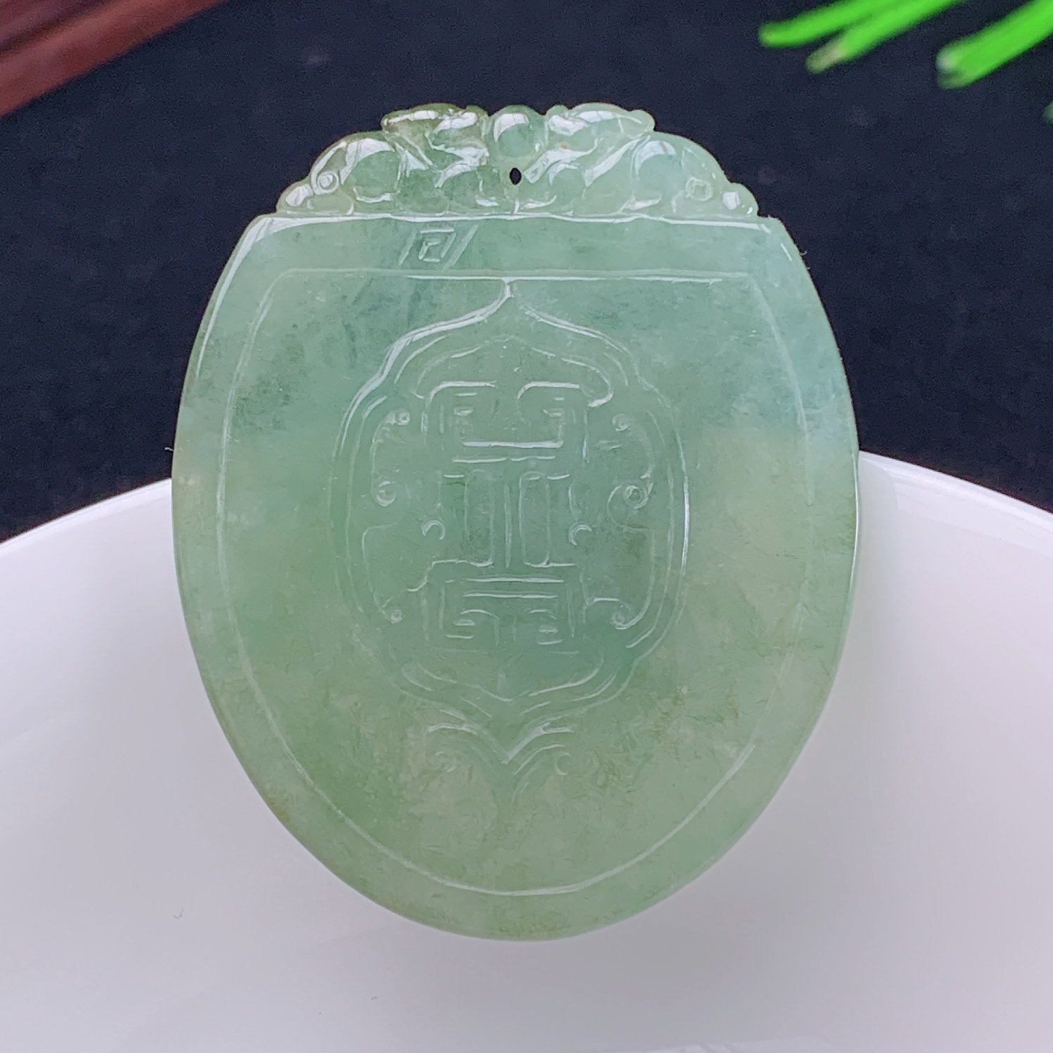 缅甸翡翠天然A货老坑冰润玉石玉佩挂件 油绿翡翠仿古平安扣吊坠