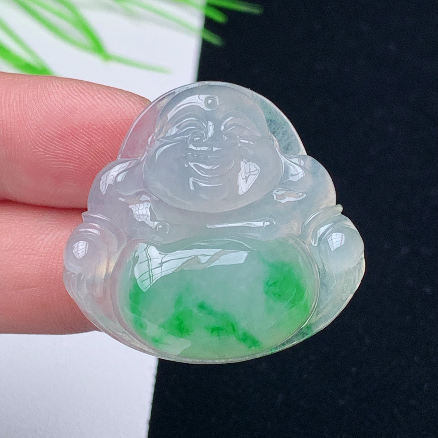 老坑缅甸翡翠天然A货弥勒佛吊坠