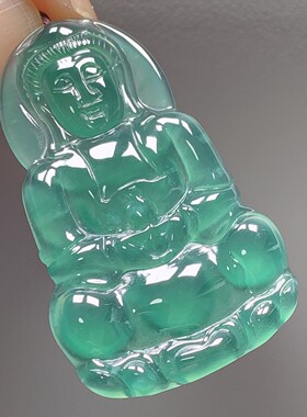 天然翡翠A货观音玉石玉佩挂件